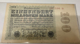 Einhundert Millionen Mark Germany Banknote Reichsbankdirektorium 100 - $19.75