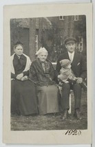 Rppc European Family Old Woman Well Dressed Man &amp; Child Postcard O6 - $8.95