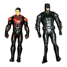 Batman DC Comics Justice League 6.5&quot; &amp; Superman Heat Vision Figures 2015 Mattel - £7.85 GBP