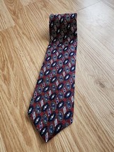 Ferrell Reed for Straus Clothing Men&#39;s 100% Silk Necktie Hand Made USA Sz XL Geo - £13.94 GBP