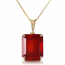 6.5 Carat 14K Solid Yellow Gold Gemstone Necklace Octagon Natural Ruby 14&quot;-24&quot; - £374.23 GBP