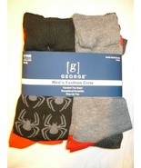 George Men&#39;s Fashion Novelty Crew Socks 6 Pair Shoe Size 6-12  Spiders NEW - $18.37