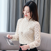 Ng new arrival lace blouse elegant long sleeve shirt women pink loose tops korean style thumb200