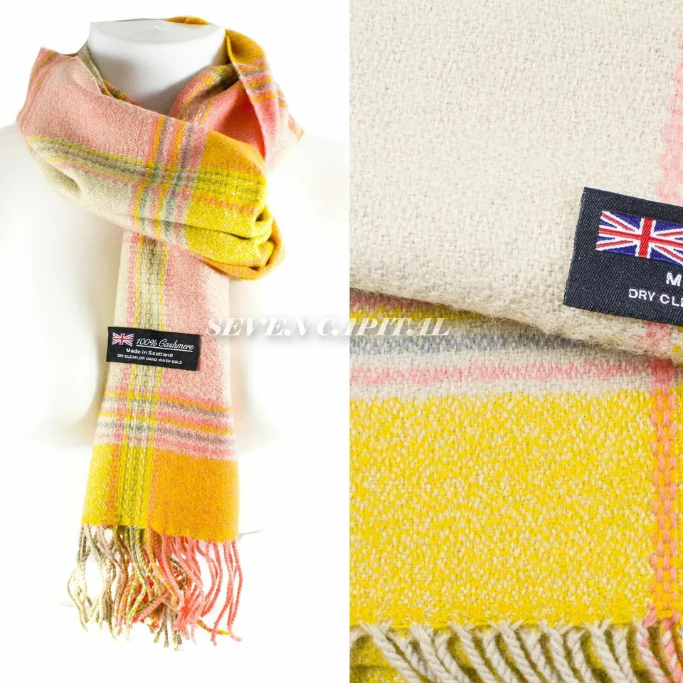 Men&#39;s &amp; Women&#39;s 100% Cashmere Winter Scarf: Scotland-Made Plaid Design (47) - $18.00