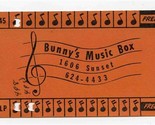Bunny&#39;s Music Box 1606 Sunset Punch Card to Get Free 45&#39;s &amp; LP Records  - £14.22 GBP