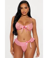 Tied To You Bra And Panty 2 Piece Set - Pink - $20.91 CAD