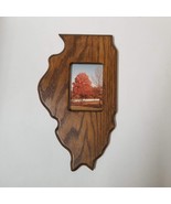 Illinois Wood Wall Photo Frame 13&quot; State Shape Rear Loading Picture Frame - £14.94 GBP