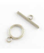 Steel Toggle Clasps Antiqued Silver Bracelet Necklace T Clasps 2 Sets Fi... - $12.19 CAD