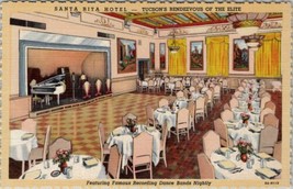 Santa Rita Hotel Dance Bands Dining Tucson Arizona Postcard Z28 - $6.95