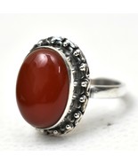 925 Sterling Silver Carnelian Handmade Ring SZ H to Y Festive Gift RS-1152 - £28.78 GBP