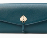 Kate Spade Marti Dark Green / Blue Leather Large Flap Wallet K6402 NWT $... - $78.20