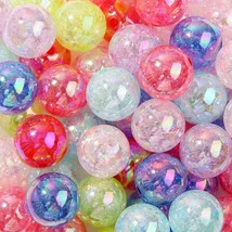 Large Bubblegum Beads Acrylic Big Spacers Plastic Assorted Lot Mix 20mm Crackle - £20.62 GBP