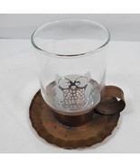 Pfaltzgraff Village Solid Stoneware Owl Glass Candle Holder w/ Base 5x5 ... - €15,63 EUR