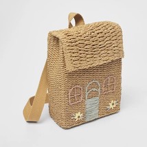 Nordic Handmade Rattan Vintage Storage Basket Kids Backpack House Shape Children - £153.14 GBP