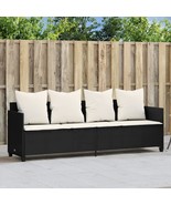 vidaXL Sun Lounger Black PE Rattan 78.7 x 20.7 in UV-resistant materials - $499.35 CAD