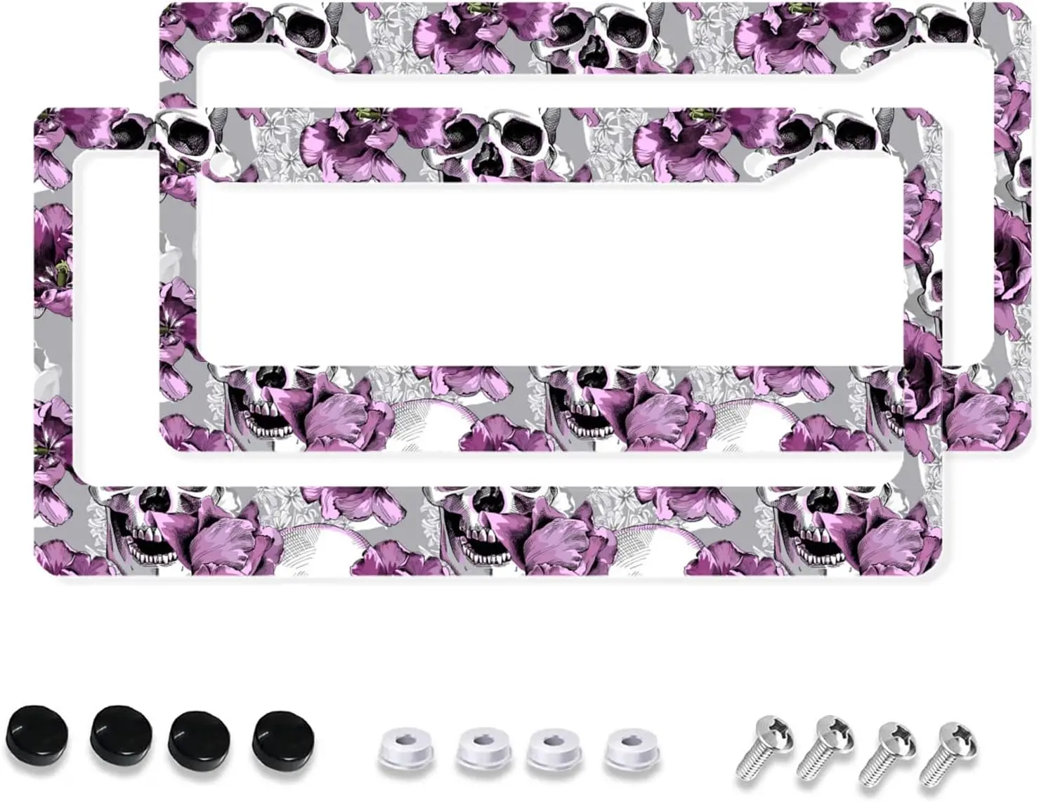 Ull flower pattern car license plate frame 2 pack license plate holder with 2 holes car thumb200