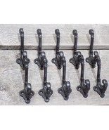 10 BLACK COAT HOOKS IRON ANTIQUE LOOK HAT HOOK RESTORATION SMALL VICTORI... - $495.82 MXN