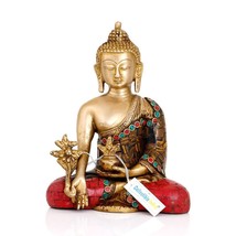 buddha statue brass figurine Multicolour 8 inches height - £132.07 GBP