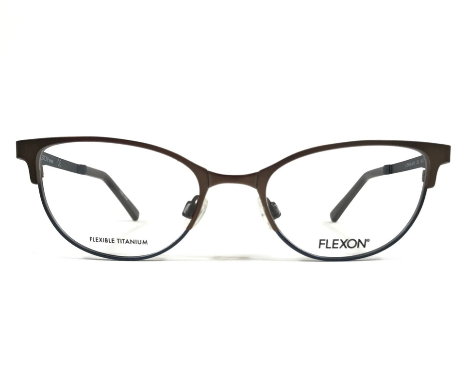 Flexon Kids Eyeglasses Frames J4010 220 Brown Blue Cat Eye Titanium 48-1... - $69.29