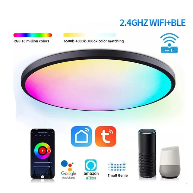 Smart WIFI LED Ceiling Light RGB Tuya APP Dimmable Compatible with Alexa Google  - £209.89 GBP