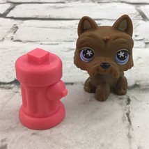 Littlest Pet Shop Dog Figure With Fire Hydrant Brown Terrier Hasbro 2006... - £9.27 GBP