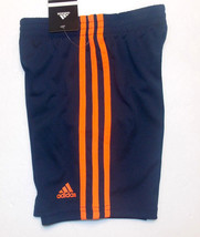 Adidas Boys Shorts Dark Blue with Orange Stripes size 4 or 5 NWT - £10.03 GBP