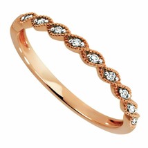 0.15Ct Simulé Diamant Plaqué or Rose Éternité Empillable Anneau de Mariage - £101.50 GBP