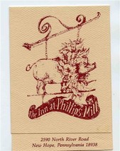 Inn at Phillips MIll New Hope Pennsylvania Fold Out Advertising Card  - $11.88