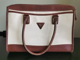 Vintage Guess Handbags/Crossbody Women Leather, Brown &amp; White - $32.99