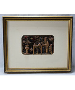 Chinese Carved Wood Relief Panel Gilt Buddhist Flowers Alter Tea Framed - £310.12 GBP