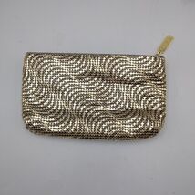 Vintage Whiting &amp; Davis Clutch Purse Black Gold Mesh Retro Evening - €15,27 EUR