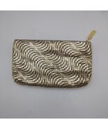 Vintage Whiting &amp; Davis Clutch Purse Black Gold Mesh Retro Evening - €15,30 EUR
