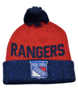 New York Rangers NHL Fan Weave Knit Beanie Pom Pom Winter Hat by Fanatics - £18.18 GBP