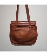 Vintage Brown Classic Leather Facile Frame Purse 1970s Handbag Double Strap - £18.79 GBP