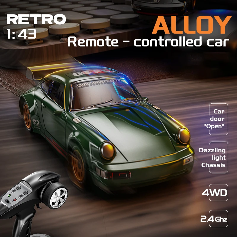Alloy 1/43 Full Scale Rc Drift Car Gyro 4wd Mini Desktop Remote Control ... - $39.02