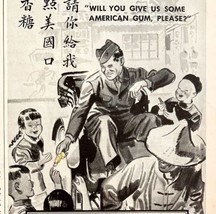 Beech Nut Chewing Gum Military Advertisement 1943 Asian Allies Yankees D... - £31.42 GBP