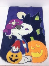 Vtg Peanuts SNOOPY Halloween Pirate Pumpkin  Garden Decorative Flag 18”x13” - £10.26 GBP