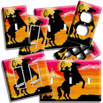 ROPING COWBOY HORSE ARIZONA SUNRISE LIGHT SWITCH PLATES OUTLET WESTERN A... - £9.42 GBP+