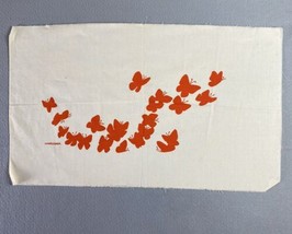 Vintage Marushka Orange Butterflies in Flight Cotton 19x31  ** - £35.48 GBP