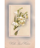 With Best Wishes Lilies Flowers Germany Postcard C46 - $2.96