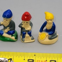 Dutch Style Gnome Bearded Plastic Miniature Hong Kong Made 3 pc set - £7.93 GBP
