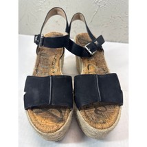 Sam Edelman Maura Black Suede Espadrille Wedge Shoes Women&#39;s Size 10M - $558.84 MXN