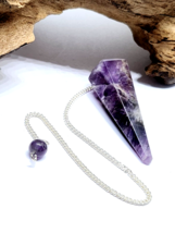 Amethyst-Pendelpunkt-Edelstein-Kristallquarz Wünschelrute Wünschelrute... - $6.26