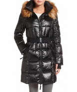 $295 S13 Qulited Gloss Down Coat Large 8 10 Jet Black Feather Optional F... - £150.80 GBP