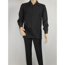 Men's MONTIQUE Two Piece Set Walking Leisure Suit 2372 Black Tone on Tone image 2