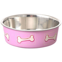 Loving Pets Bella Bowl with Rubber Base | Coastal Pink Stainless Steel Pet Bowl - £4.70 GBP+