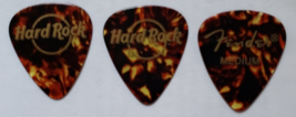 3 HARD ROCK 2009 Fender Guitar Picks, Medium, Brown, new - £7.77 GBP