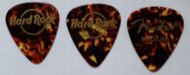 3 HARD ROCK 2009 Fender Guitar Picks, Medium, Brown, new - $9.95