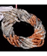 Natural Multi Moonstone Round Shape Faceted StyleStrand 13&quot; Beads 5X5X3 ... - £152.24 GBP