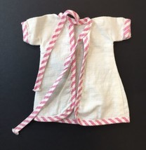 Vintage Betsey McCall Pajama Party White Robe w Pink Striped Trim 1961 - $15.00